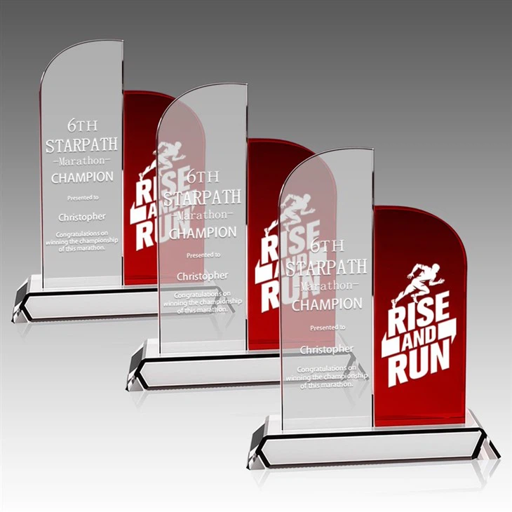 Sports Runing Crystal Plaque Trophies high quality